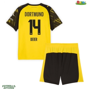 Borussia Dortmund Maximilian Beier #14 Hemmaställ Barn 2025-26 Kortärmad (+ Korta byxor)